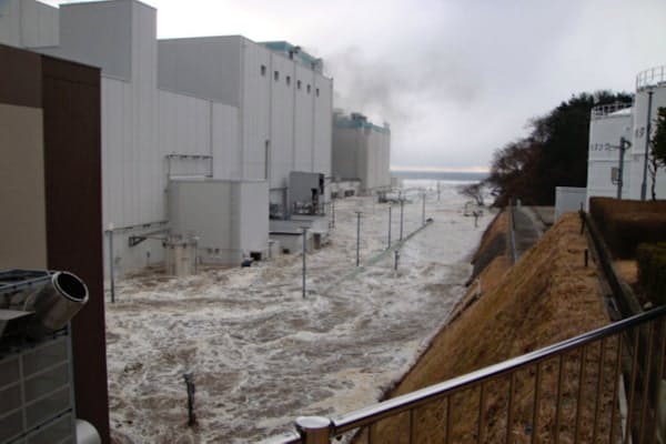 福島第2原発における津波の状況=東京電力提供