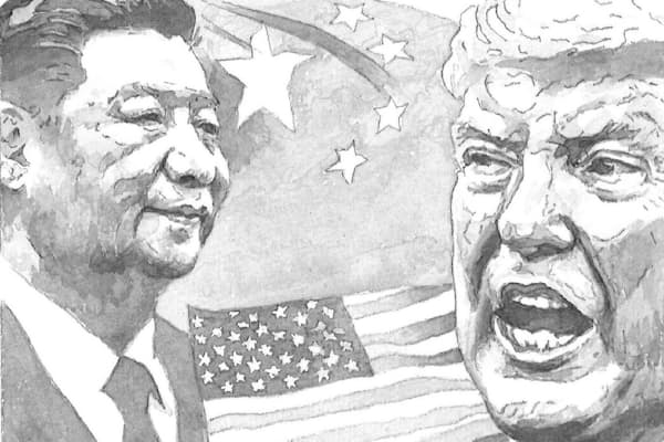 コロナ危機の影響によって、米国と中国の対立は激しさを増している
イラスト・よしおか　じゅんいち