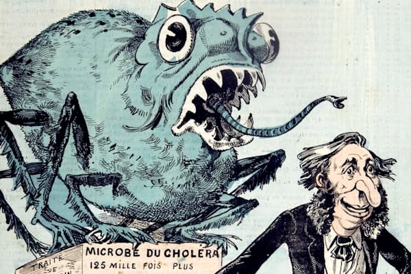 「コレラ菌の微生物」の想像図（1884年）