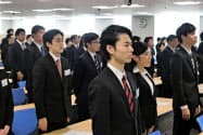 大手商社も10月に新卒の内定式を開いた（三井物産）