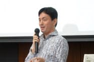 早稲田大学の起業家養成講座で講演するメルカリの山田進太郎会長兼CEO（2018年12月21日）
