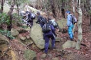 学校を出て最初の難所「ゴロゴロ岳」=甲陽学院中学校・高等学校提供(一部加工しています)