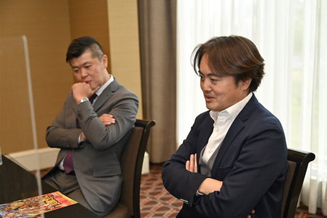 映画「新解釈・三國志」プロデューサー、松橋氏(右)と北島氏